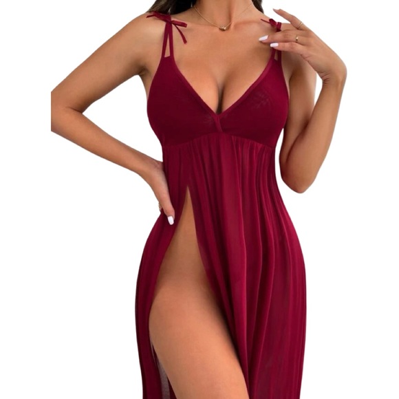 A Kiss Before Bed Tie Shoulder Night Gown - Picture 3 of 5